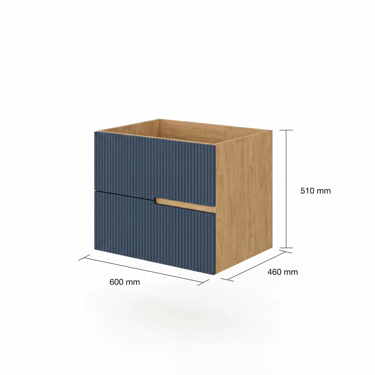 Element Ispod Umivaonika Eva - plava/divlji hrast, Moderno, drvni materijal (60/51/46cm)