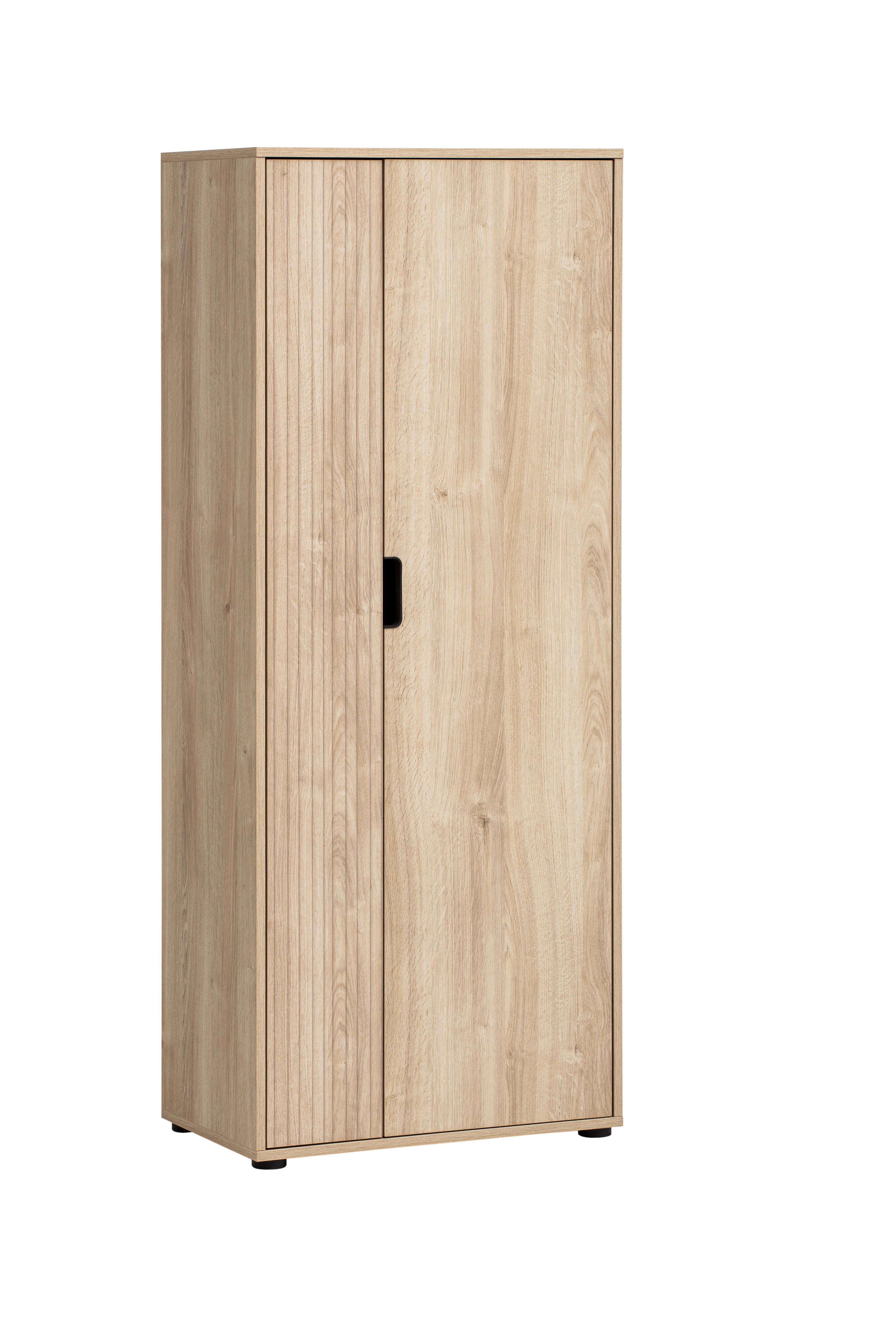Aktenschrank Emmik Eichefarben - Eichefarben/Schwarz, MODERN, Holzwerkstoff (65,1/163,6/41cm) - MID.YOU