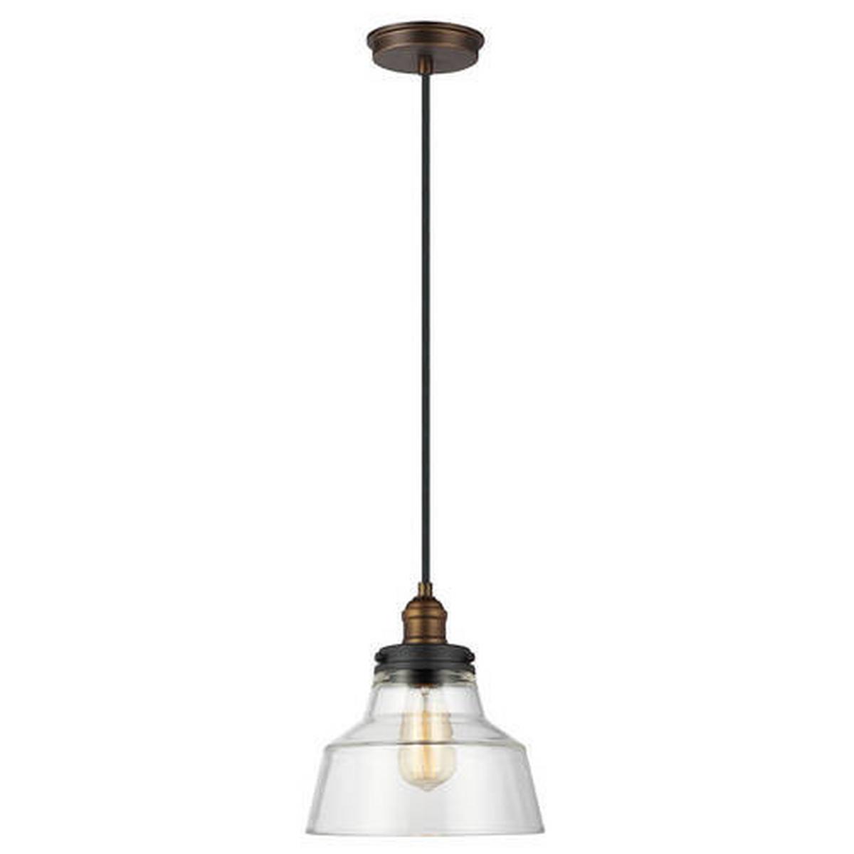 Viseća Svjetiljka Baskin Fe-Baskin-P-A-Br - boje mjeda/boje cinka, Konvencionalno, staklo/metal (25.4/30.1cm) - Elstead Lighting