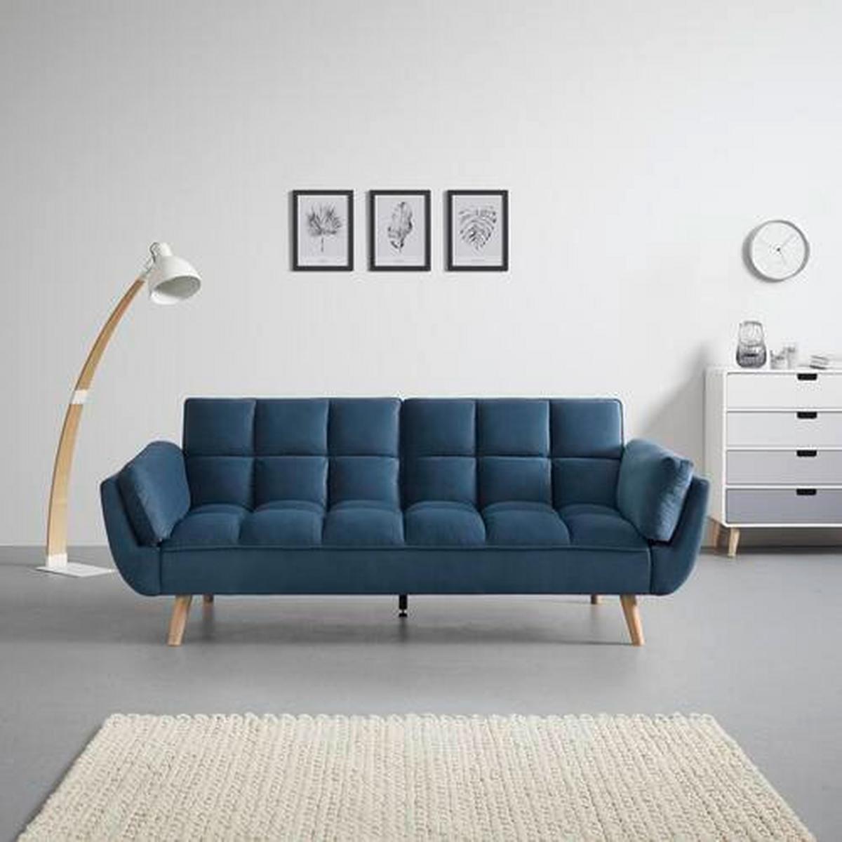Kanapéágy Cora - kék, Modern, textil/fa (214/92/81cm) - Bessagi Home