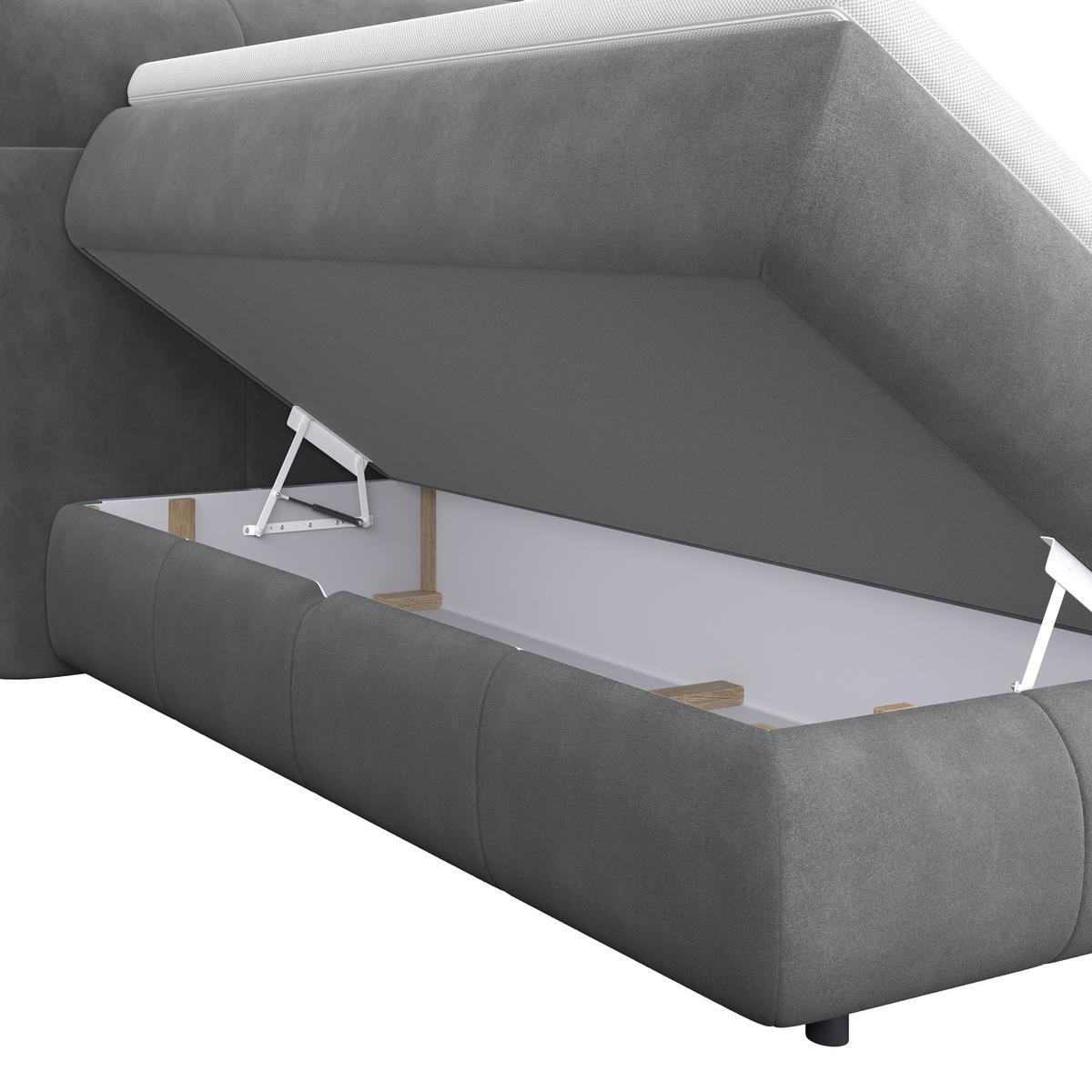 Boxspring Krevet Carmelo - crna/antracit, Trendi, tekstil/plastika (140/200cm) - Premium Living