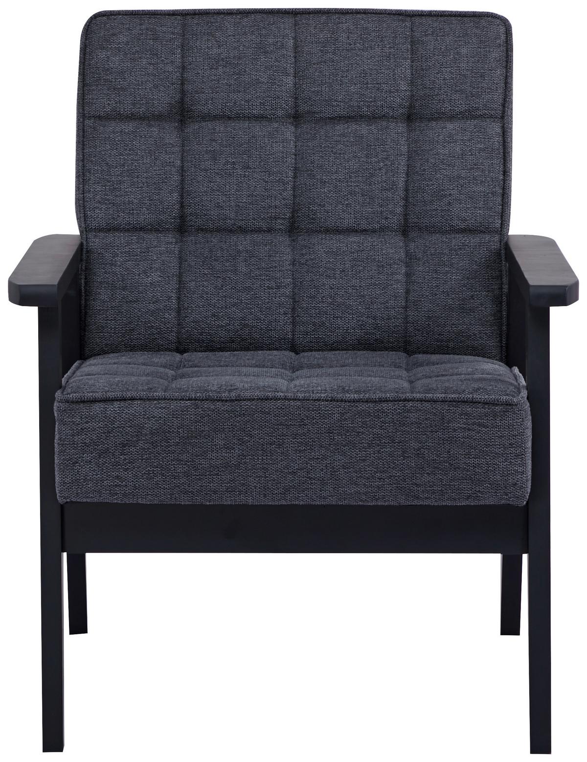 FOTEL JANINA - czarny/szary, Design, drewno/tkanina (64/77,5/67cm) - Ti'me