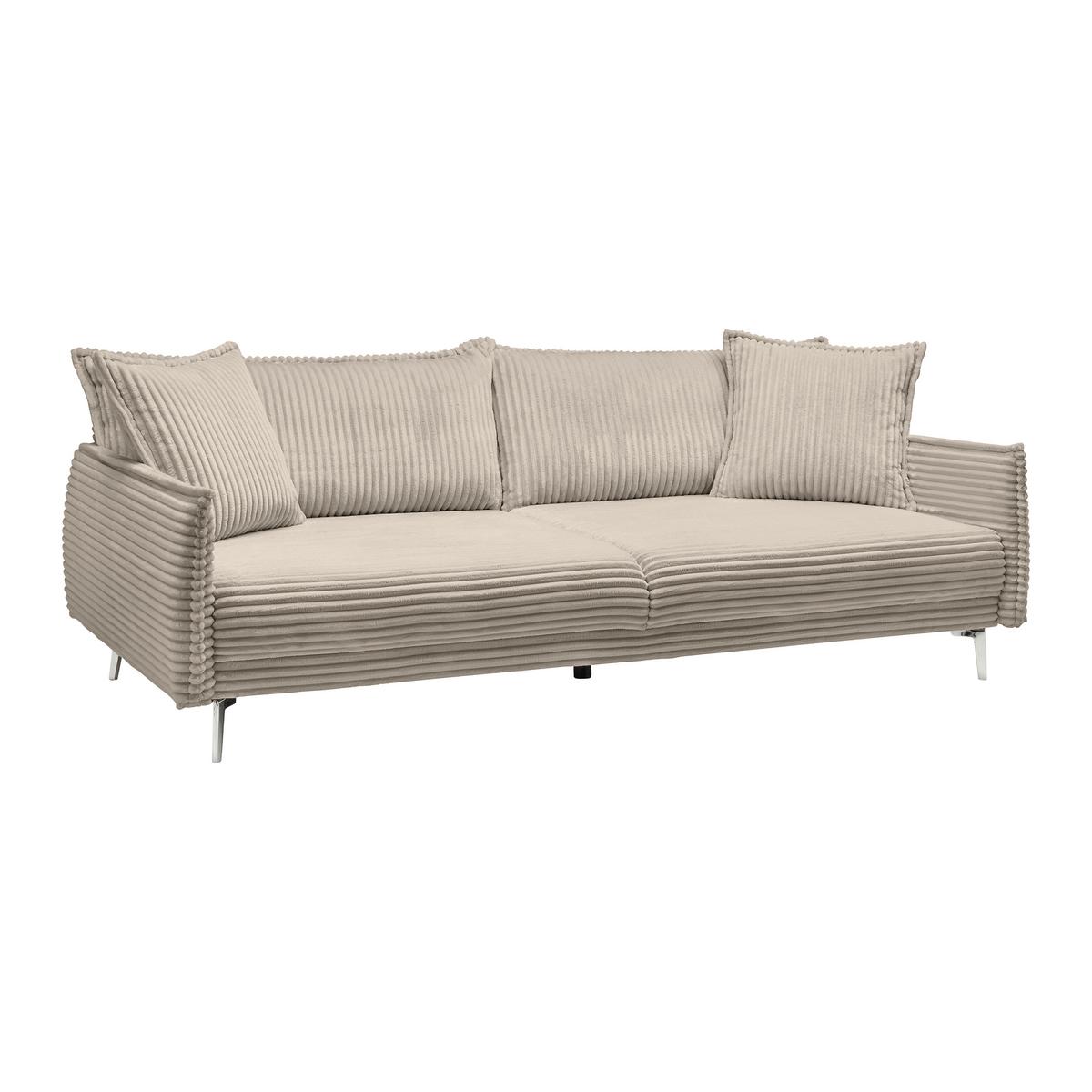 Bigsofa Kiss Cappuccino - Chromfarben/Cappuccino, MODERN, Holz/Metall (241/90/117cm) - Mömax