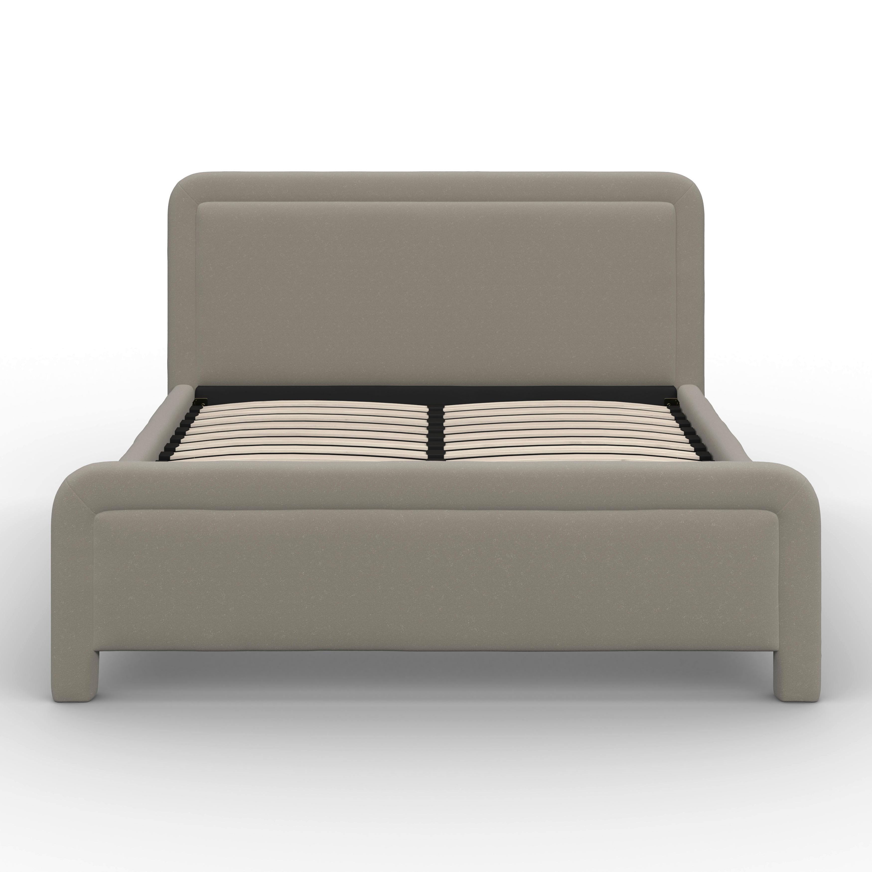 STOPPAD SÄNG XIRELIA - taupe/ekfärgad, Modern, metall/trä (160/200cm) - Bessagi Home