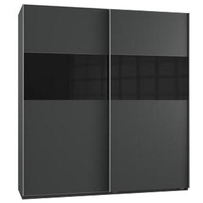 Schwebetürenschrank in Graphitfarben/Schwarz - Graphitfarben/Schwarz, KONVENTIONELL, Holzwerkstoff/Metall (135/200/64cm) - Mömax