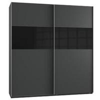 Schwebetürenschrank in Graphitfarben/Schwarz - Graphitfarben/Schwarz, KONVENTIONELL, Holzwerkstoff/Metall (135/200/64cm) - Mömax