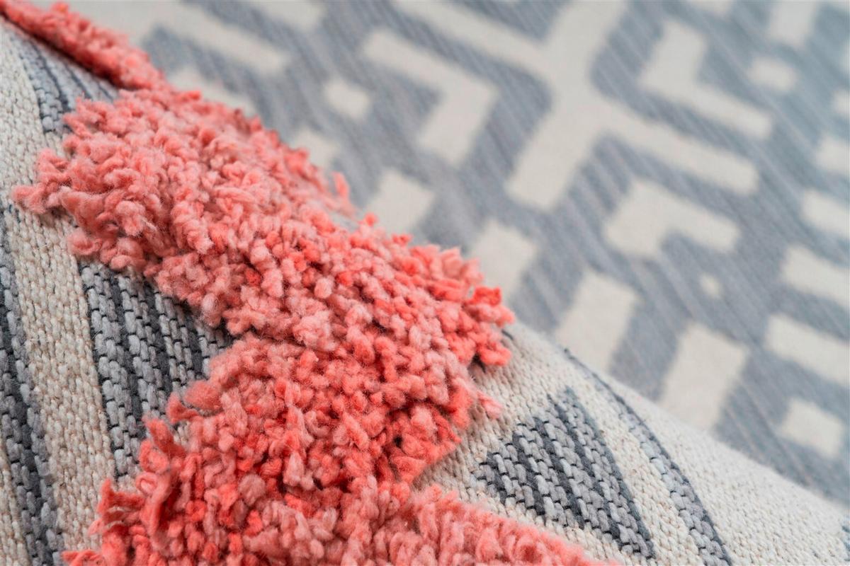 FLACHWEBETEPPICH ETHNIE 200 GRAU/APRICO 200X290 - Koralle/Grau, Design, Textil (200/290cm) - Kayoom