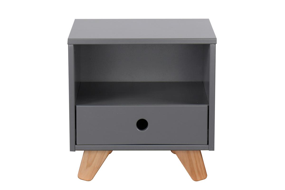 Nachtkästchen Grau - Naturfarben/Grau, Design, Holz/Holzwerkstoff (40/40/35cm) - Livetastic