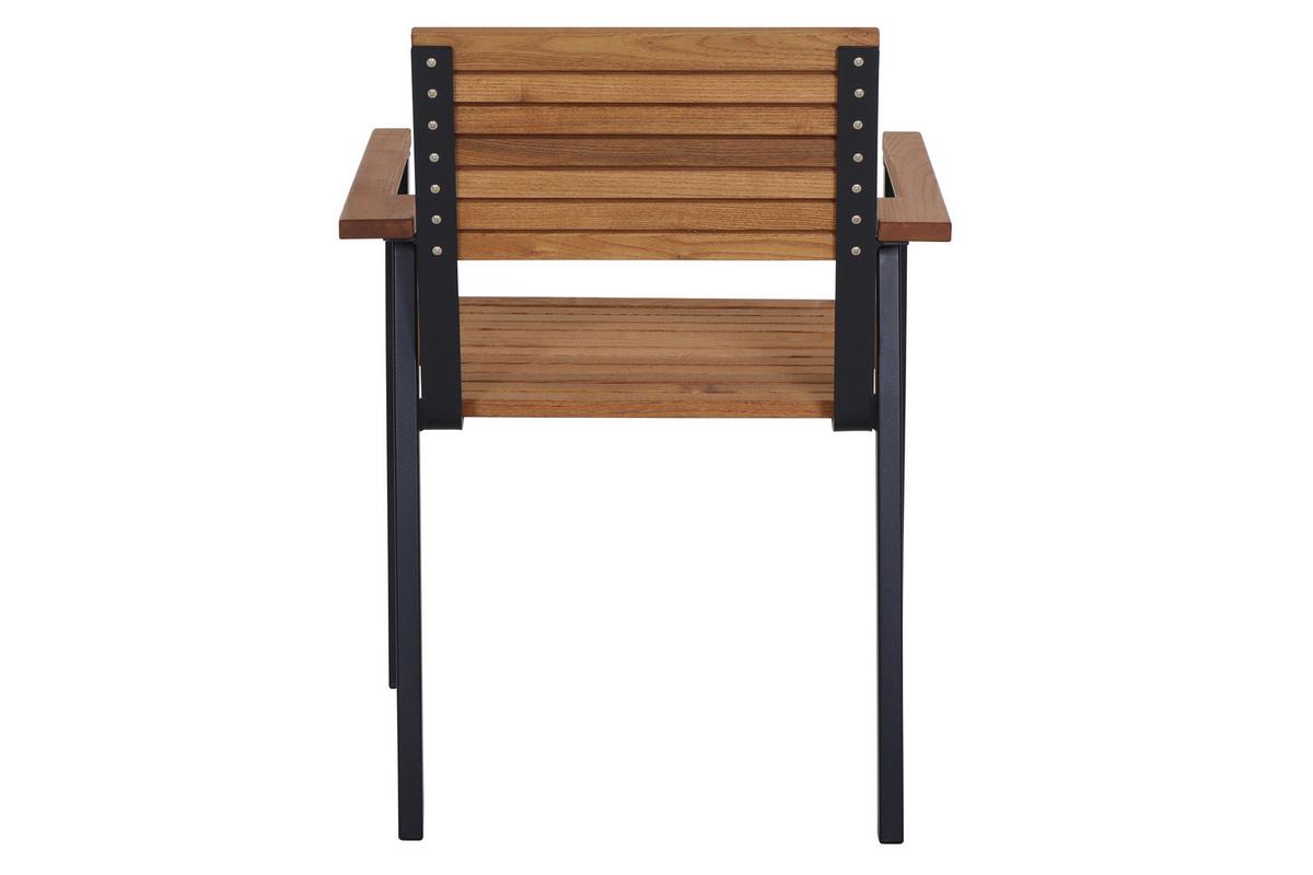 Gartensessel-Set Bozen 2-tlg. Echtholz/Schwarz - Naturfarben, Basics, Holz/Metall (60/83/58,5cm) - Siena Garden