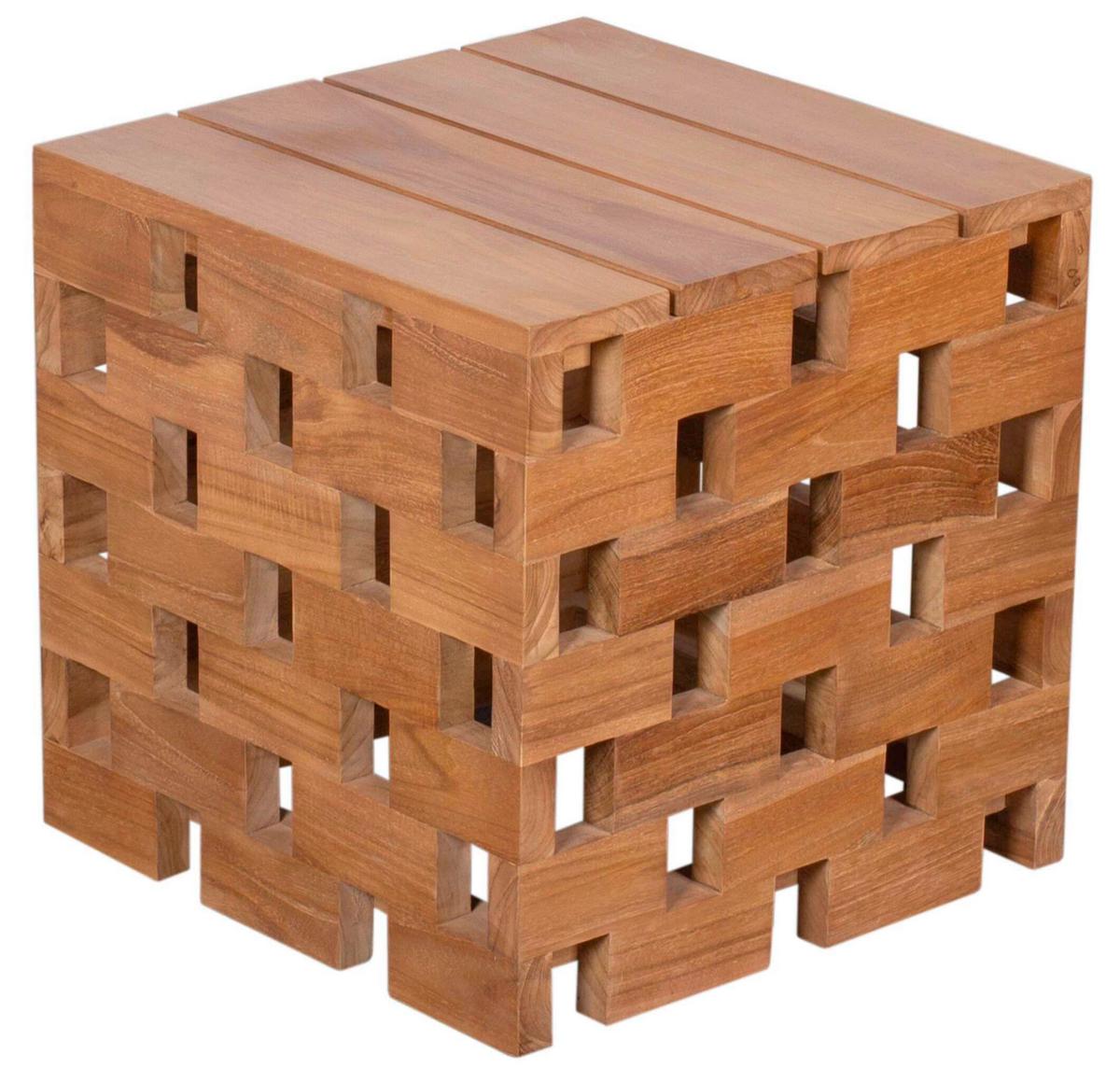 Gartenhocker Woodie WOODIE BEISTELLTISCH/HOCKER CH - Teakfarben, KONVENTIONELL, Holz (50/50/50cm)