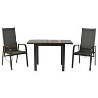 GARTENSET ALASSIO - Graphitfarben/Grau, MODERN, Textil/Metall - Gardenson