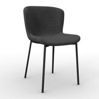 Stuhl Noemie Dunkelgrau Chenille Gepolstert - Dunkelgrau/Schwarz, MODERN, Holz/Textil (49/81/54cm) - Bessagi Home