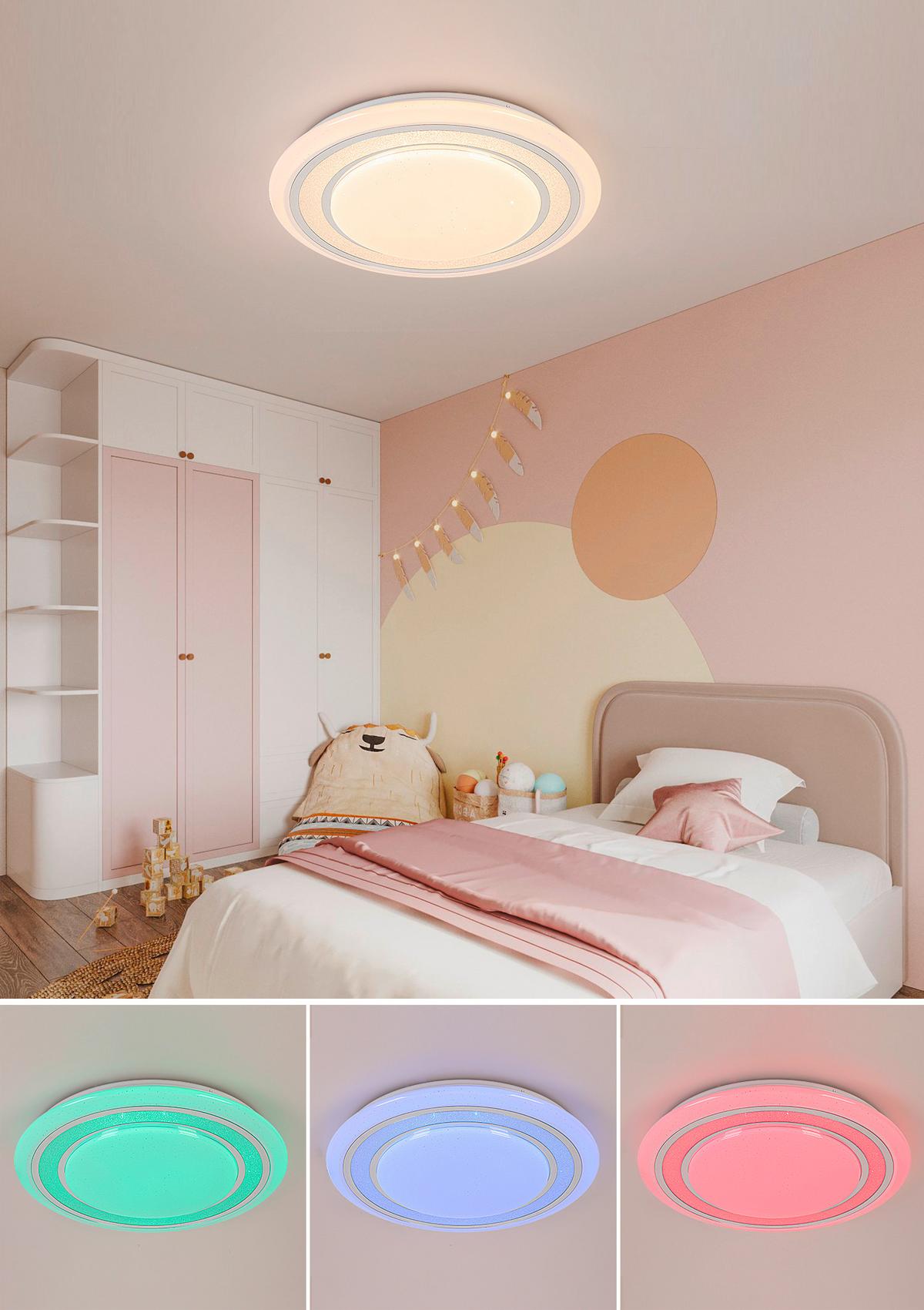 Led Mennyezeti Lámpa Giesbert - króm/fehér, Modern, műanyag/fém (55/8cm) - Premium Living