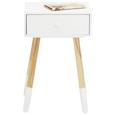Beistelltisch in Weiß/birkefarben - Birkefarben/Weiß, MODERN, Holz/Holzwerkstoff (30/61/40cm) - MÖMAX modern living