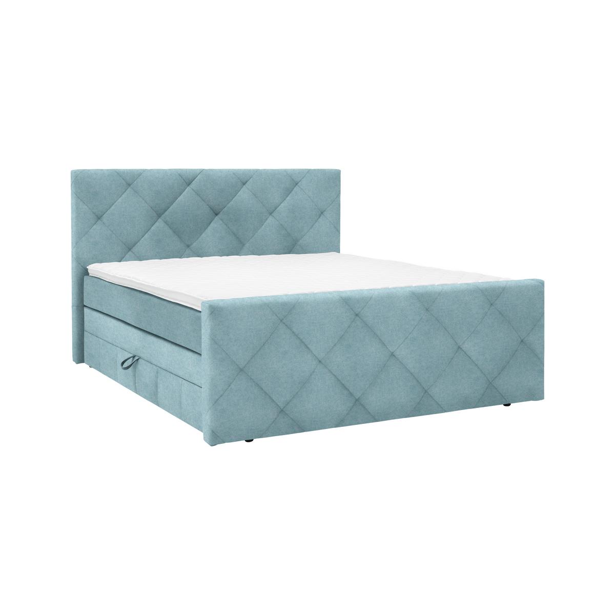 Boxspringbett Adele Blau ca. 180x200cm - Blau, KONVENTIONELL, Holz/Holzwerkstoff (180/200cm) - Mömax