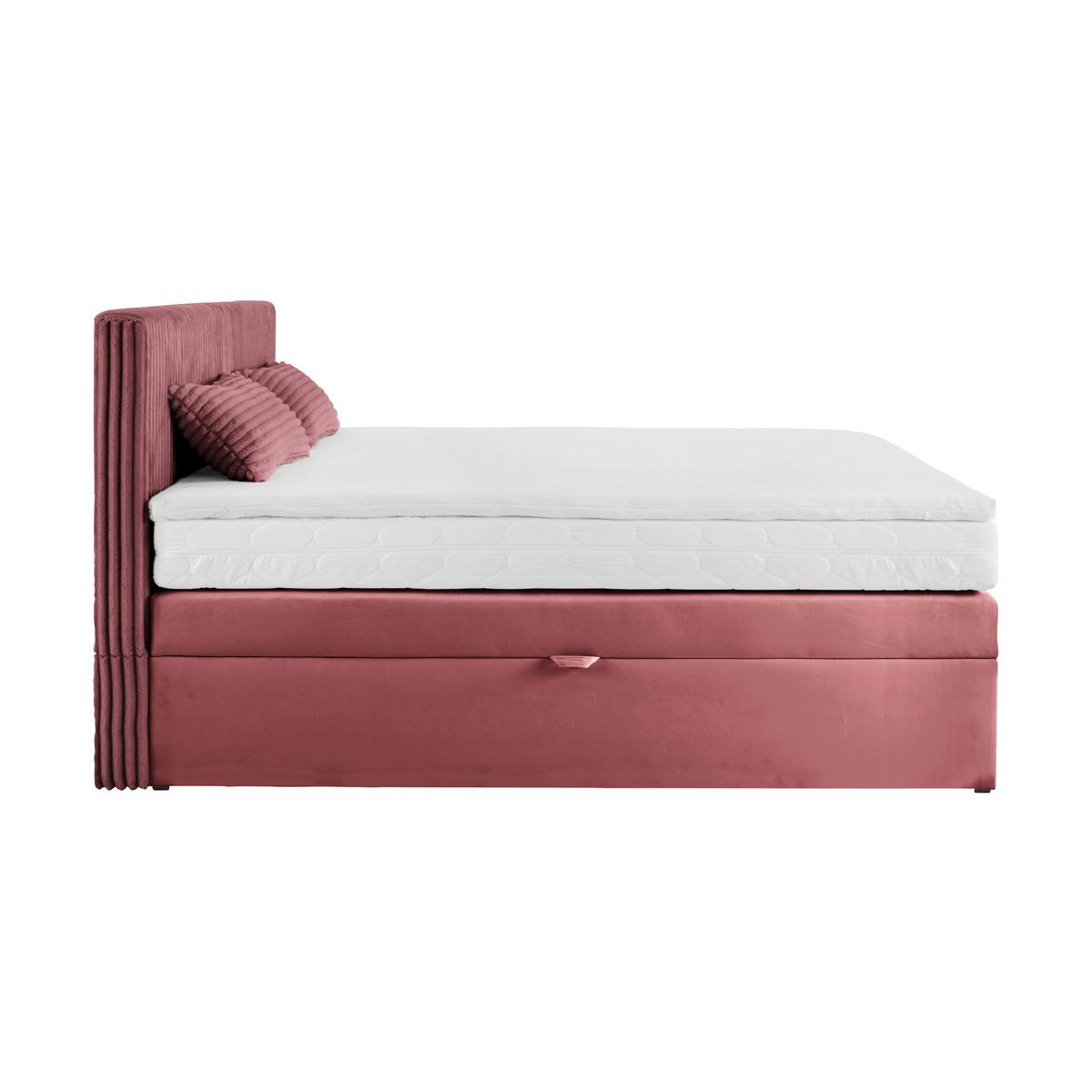 Boxspringbett Rossa in Altrosa ca. 180x200cm - Altrosa/Schwarz, KONVENTIONELL, Holzwerkstoff/Kunststoff (180/200cm) - Mömax