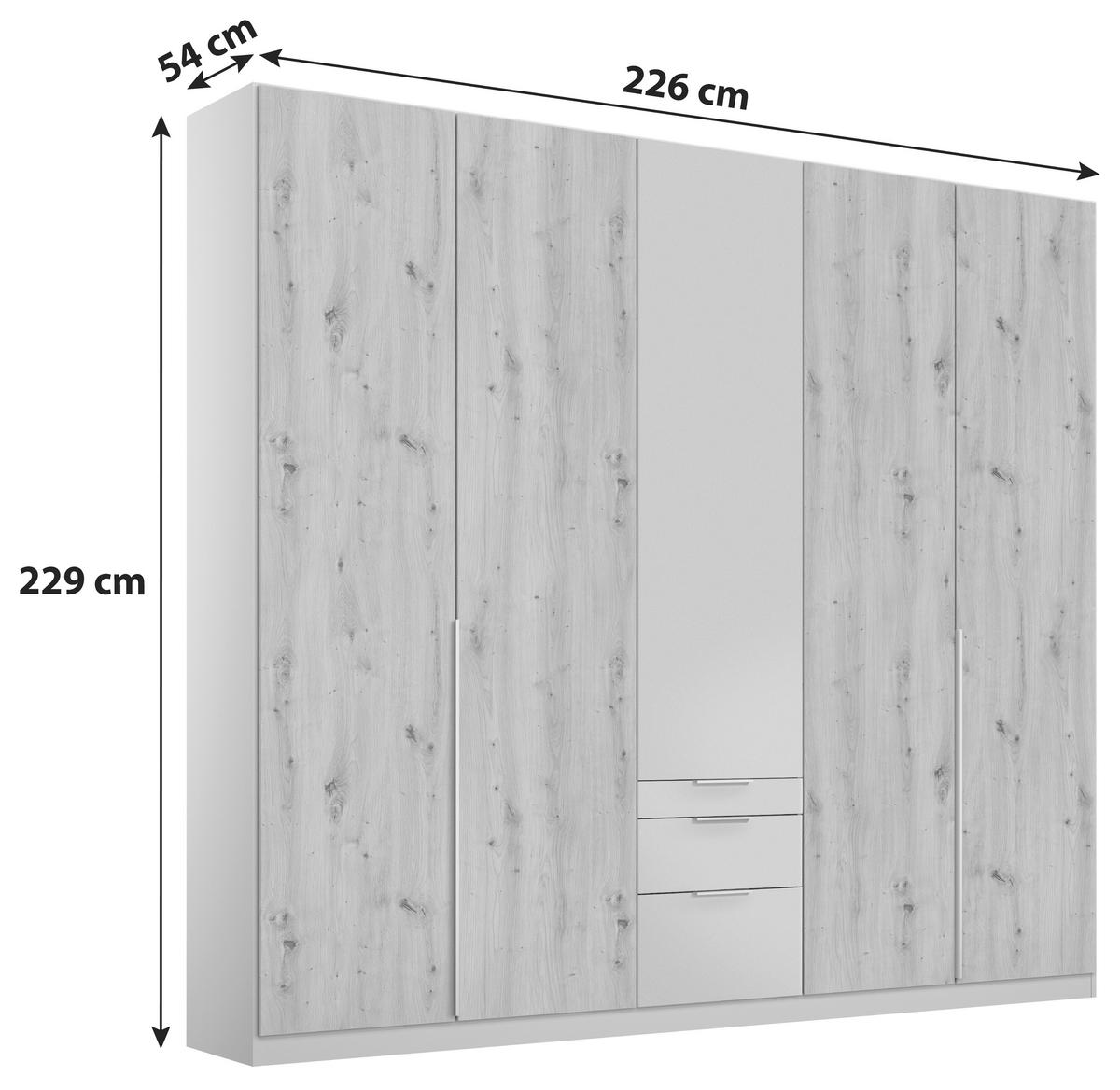 Ormar S Klasičnim Vratima Alabama - boje hrasta/hrast Artisan, Moderno, drvni materijal (226/229/54cm) - Modern Living