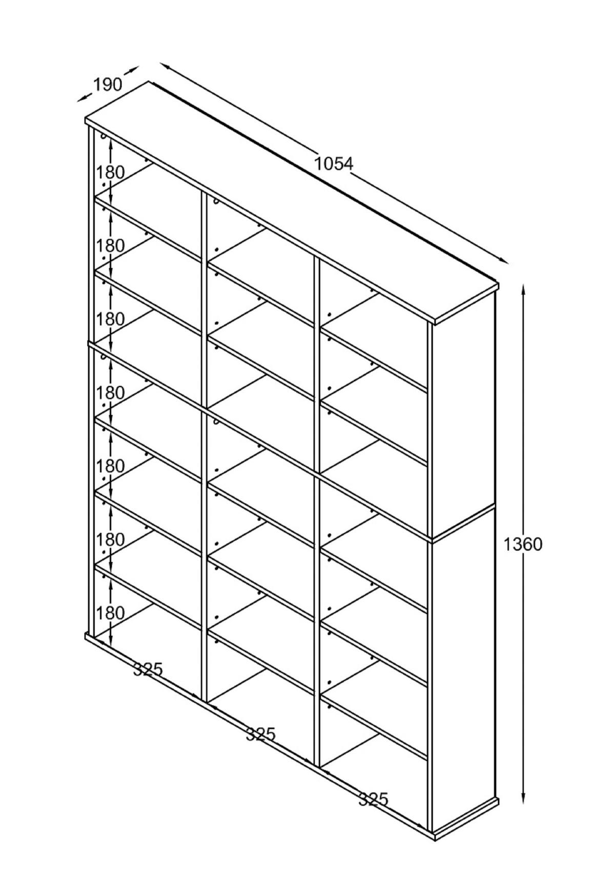 Regal Megosa M, Barva Bukve - barve bukve, Design, leseni material (105/136/19cm) - MID.YOU