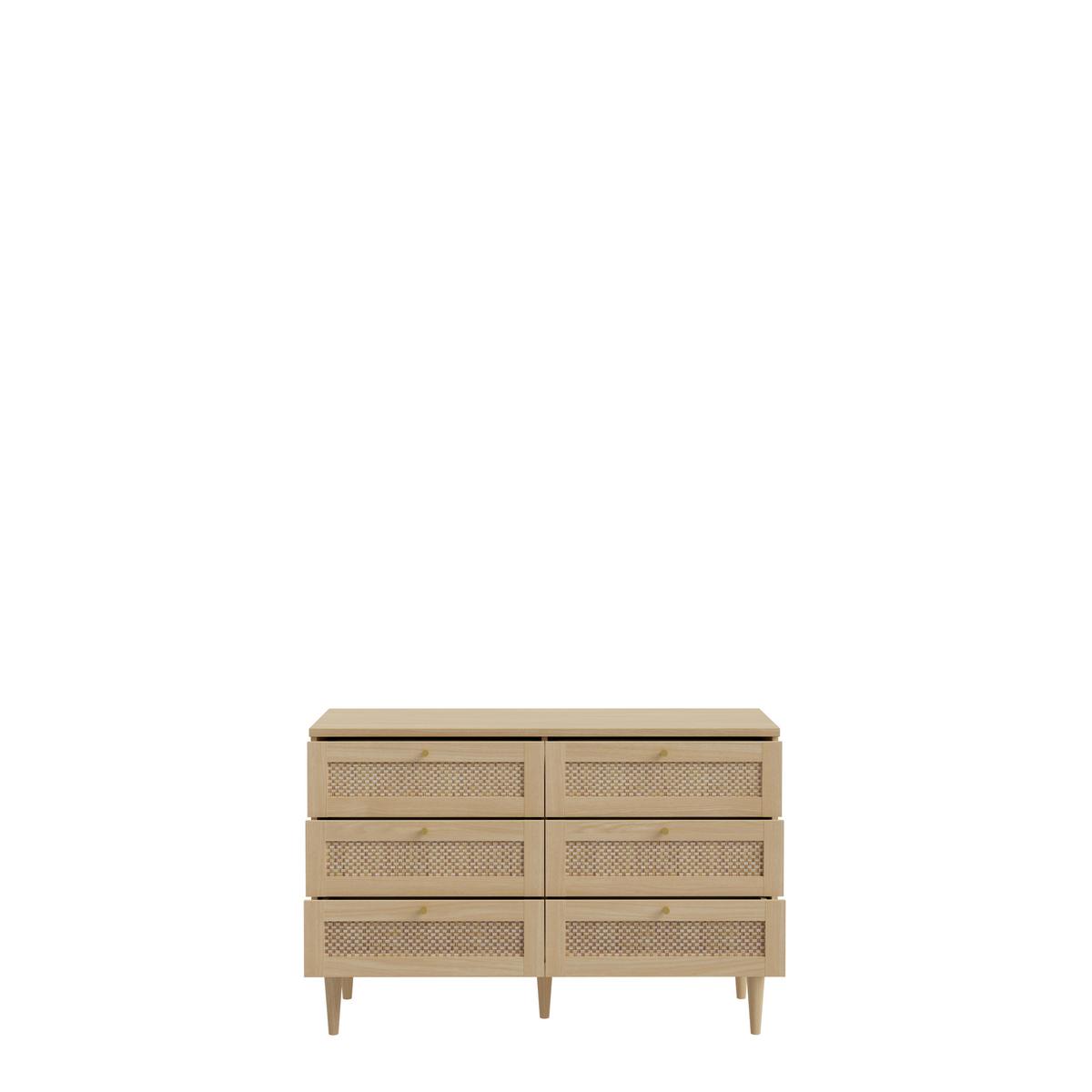 Comodă CALASETTA - bej/culoare lemn stejar, Romantik / Landhaus, material pe bază de lemn (120,1/80,1/41,4cm) - Premium Living