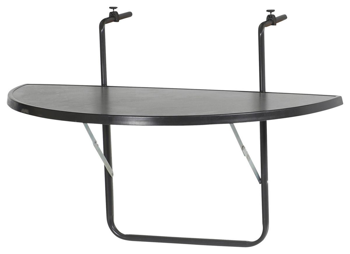 Balkonklapptisch ca. 50x100 cm Anthrazit - Anthrazit, Basics, Holzwerkstoff/Metall (50/100/20cm) - Gardenson