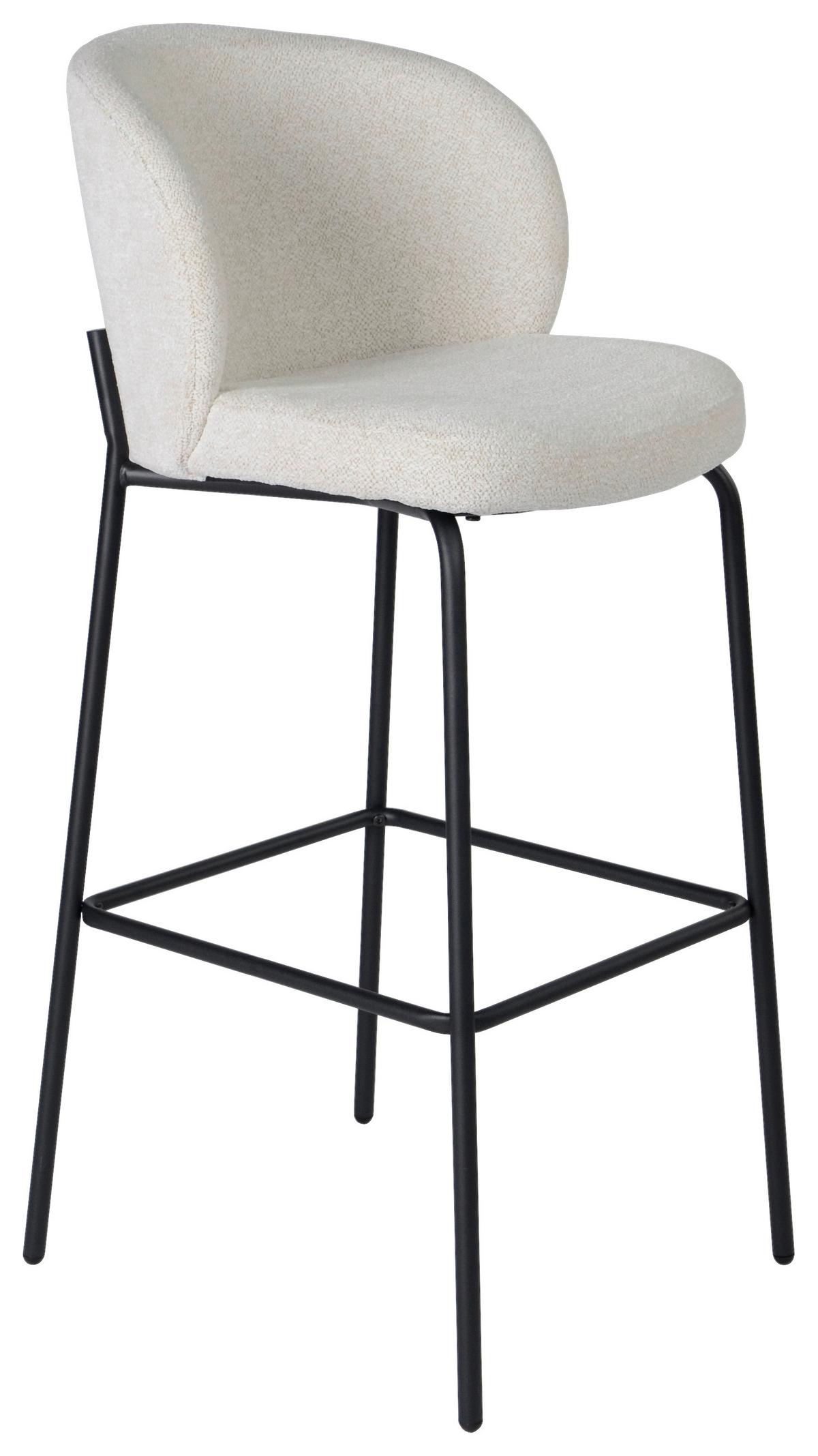 Barhocker in Beige/Schwarz - Beige/Schwarz, Modern, Holz/Textil (47/102/54cm) - Premium Living