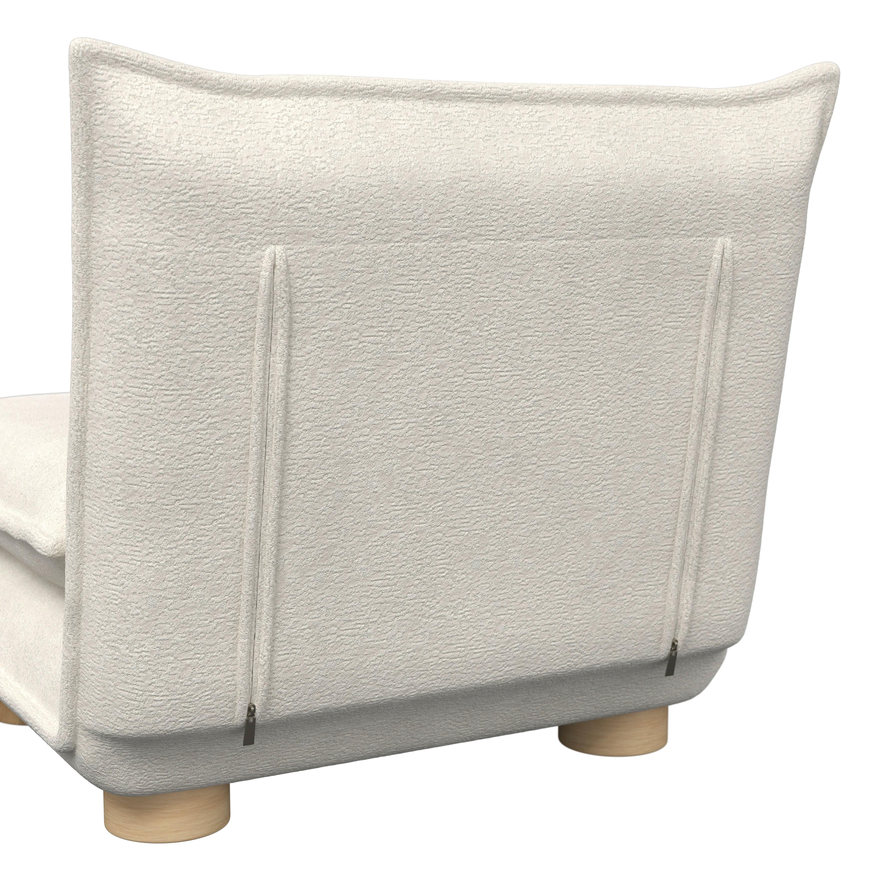 BÄDDFÅTÖLJ BELLA - cremefärgad/naturfärgad, Modern, metall/trä (85/76/84cm) - Bessagi Home