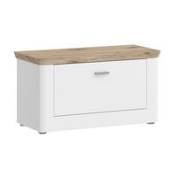 Garderobenbank Michigan ca. 79x44 cm Weiß/Eiche - Weiß, LIFESTYLE, Holzwerkstoff/Kunststoff (79/44/37cm) - MID.YOU