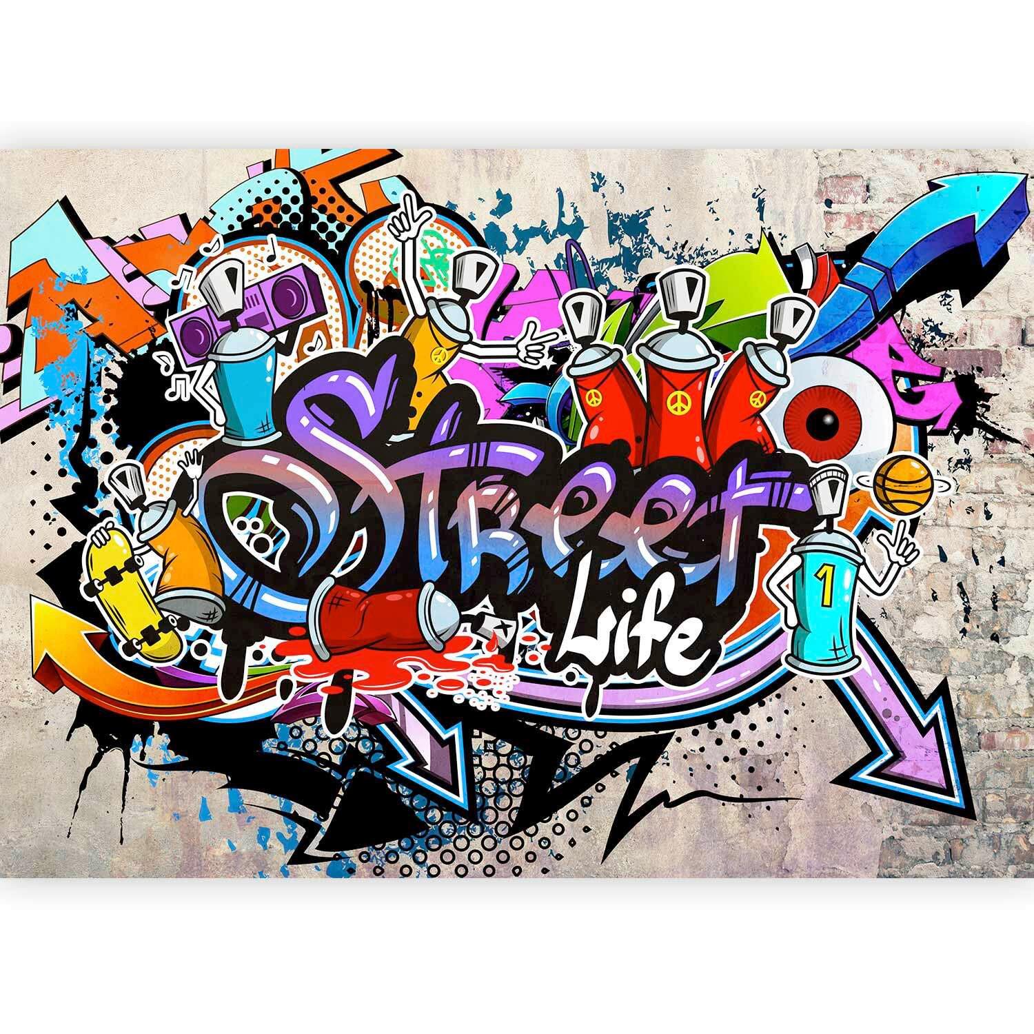 Fototapeta Street Game, 150x105cm - vijolična/bež, Trendi, tekstil (150/105cm) - artgeist