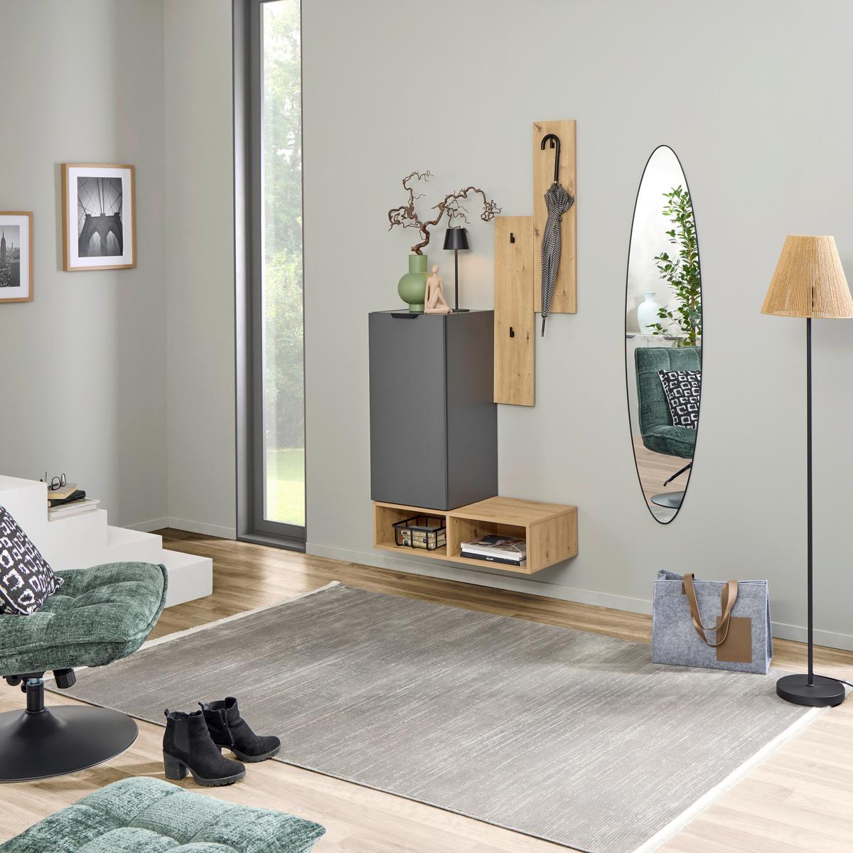 Ansamblu de hol CIAO - stejar Artisan/antracit, Modern, material pe bază de lemn (80/181/37,9cm) - Modern Living
