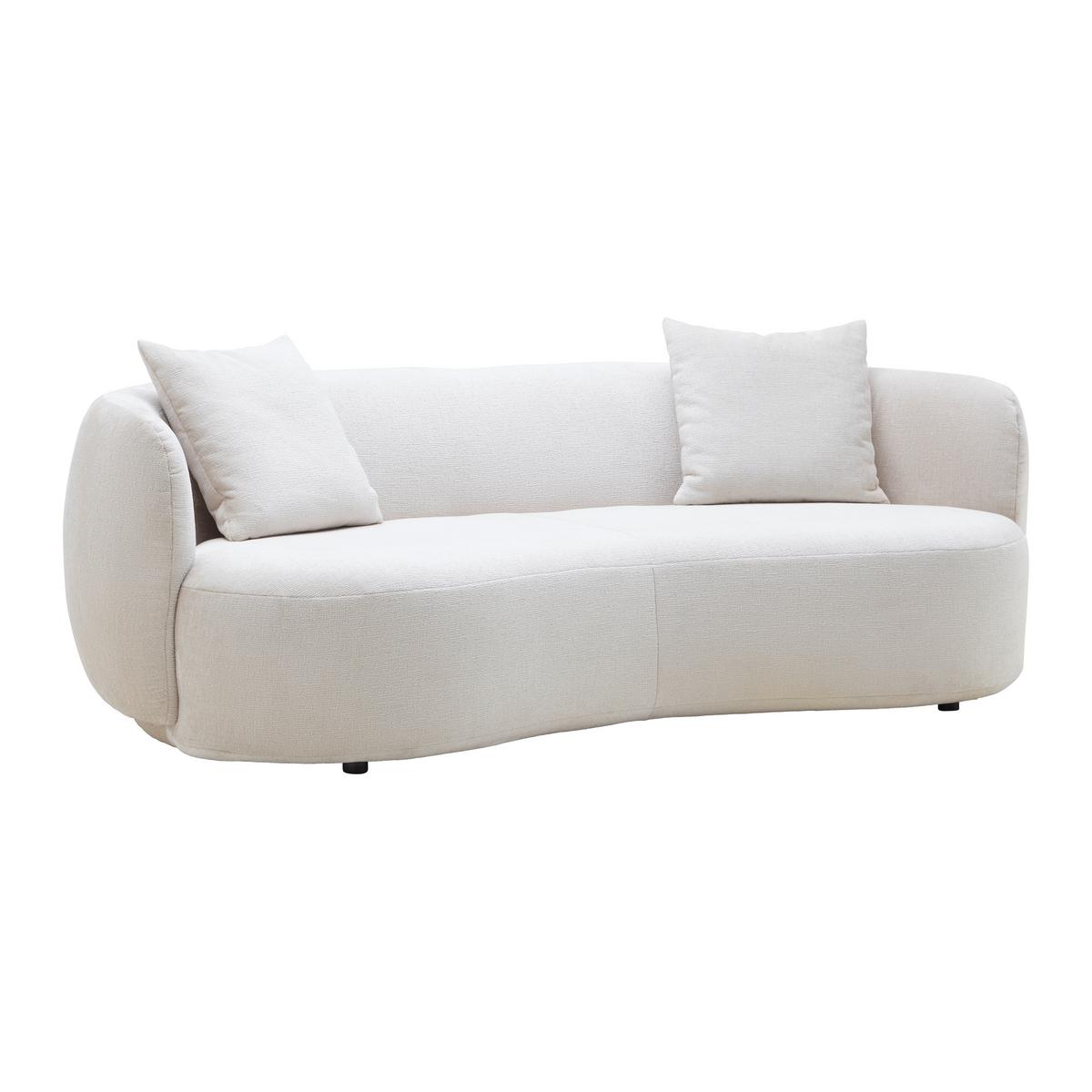 Velika Zofa Leonas, Bež, Polkrožna - črna/bež, Moderno, umetna masa/tekstil (235/72/110cm) - Premium Living