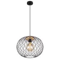 Viseča Svetilka Lacky - črna/rjava, Basics, kovina/les (40/150cm) - Globo