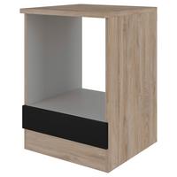 Omara Za Vgradnjo Štedilnika Capri, Črna, Hrast - črna/barve hrasta, Konvencionalno, leseni material (60/85/57cm) - FlexWell