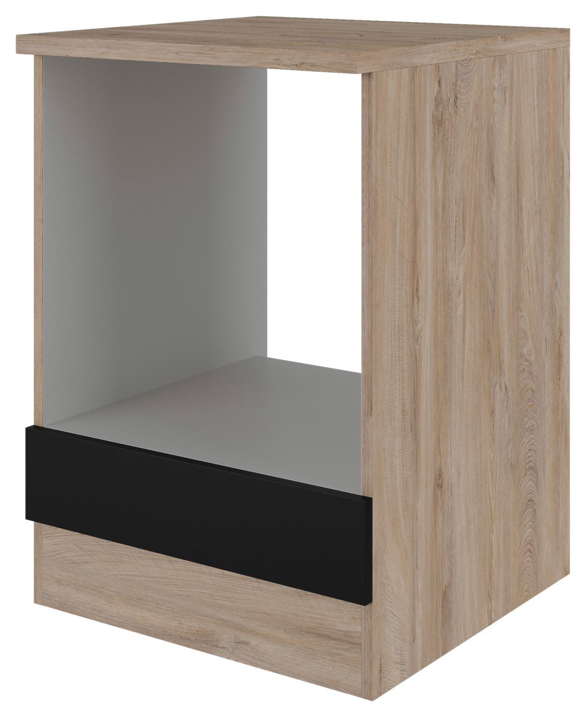 Omara Za Vgradnjo Štedilnika Capri, Črna, Hrast - črna/barve hrasta, Konvencionalno, leseni material (60/85/57cm) - FlexWell