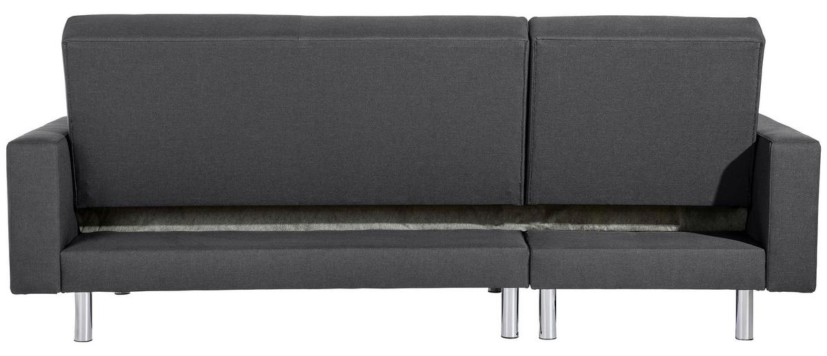 ECKSCHLAFSOFA JUST FASHION - Chromfarben/Graphitfarben, KONVENTIONELL, Textil/Metall (152/230cm) - Max Winzer