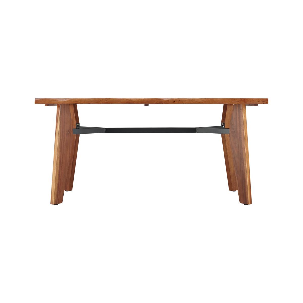 Esstisch Jasper in Holz Akazie massiv dunkel ca. 160x90 cm - Schwarz/Akaziefarben, MODERN, Holz/Metall (160/90/75cm) - Bessagi Home