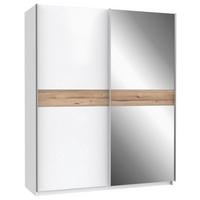 Omara Z Drsnimi Vrati Tess, Bela, Barva Hrasta - barve hrasta/bela, Moderno, kovina/umetna masa (170,3/210,5/61,2cm) - Xora