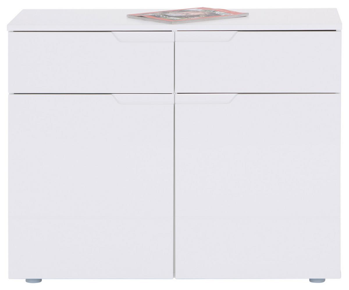 Comodă HILTON - alb/alb lucios intens, Modern, material pe bază de lemn (100/81,4/40cm) - Modern Living