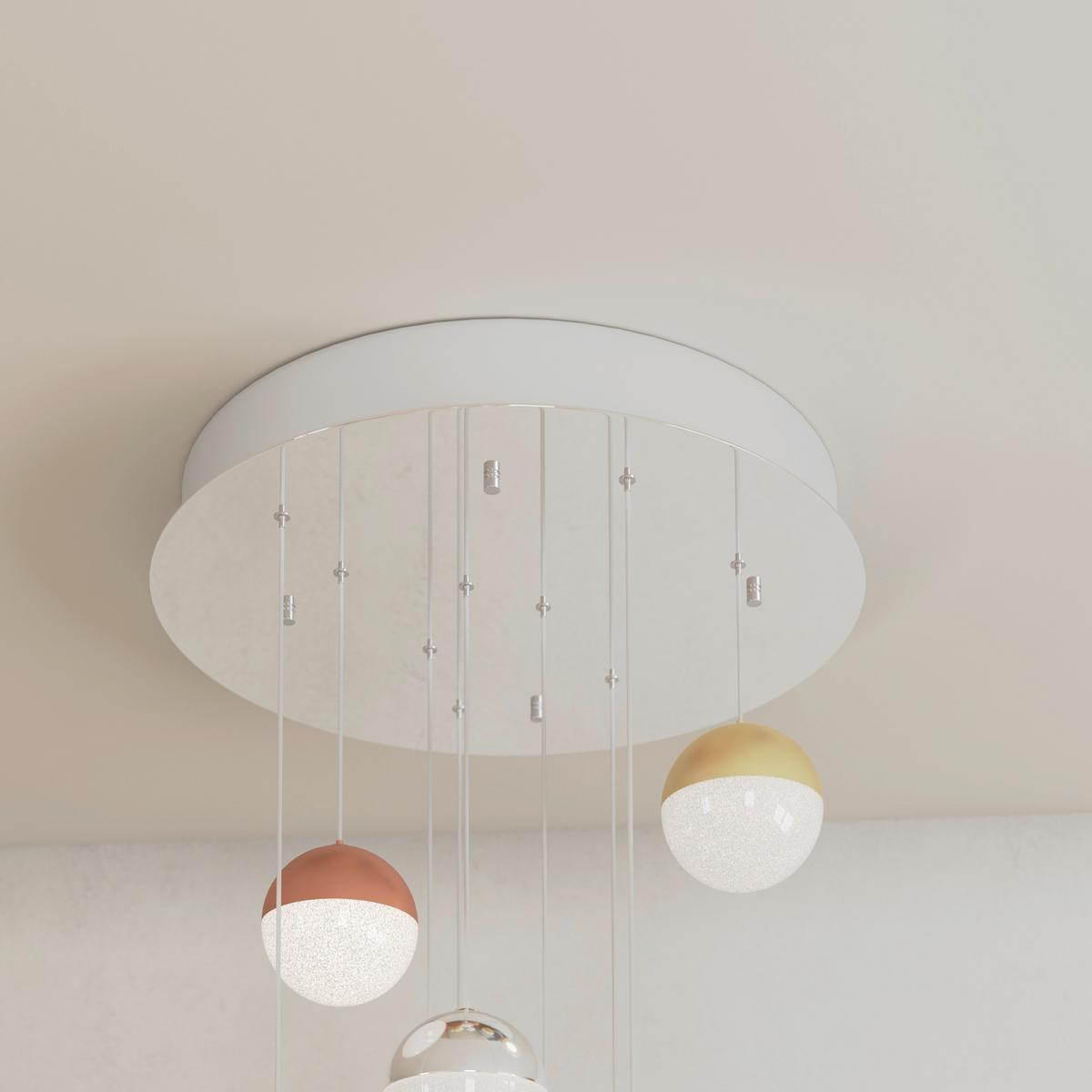 LAMPA WISZĄCA LED STAFFORD *DK* - kolor mosiężny/kolor chromowy, Basics, metal (50/150cm) - Dieter Knoll