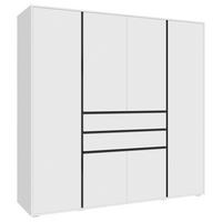 Drehtürenschrank Falun Weiß - Weiß, MODERN, Holzwerkstoff (197/194/56cm) - Livetastic