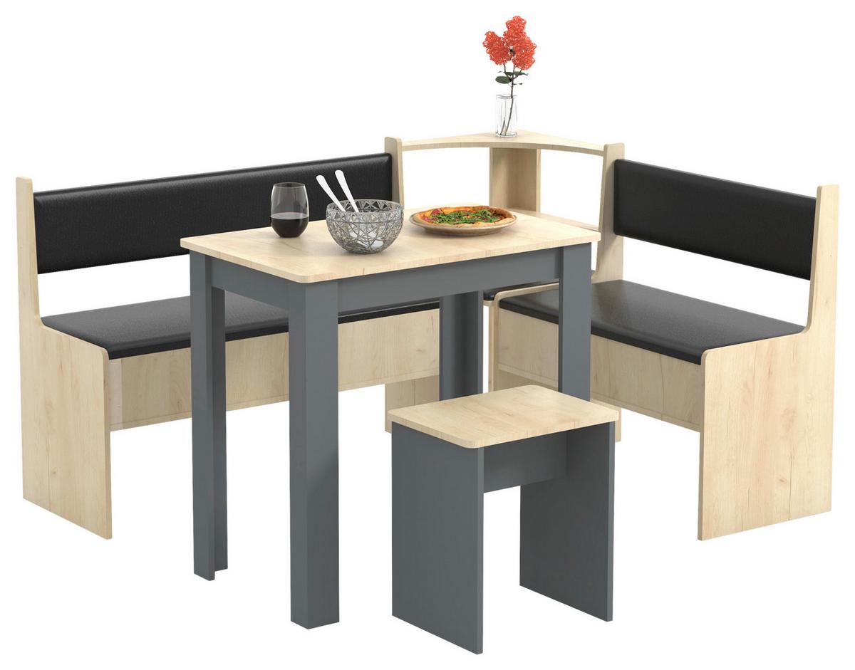 Kotna Garnitura Esal, Siva, Hrast - antracit, Moderno, leseni material (153/115cm) - MID.YOU