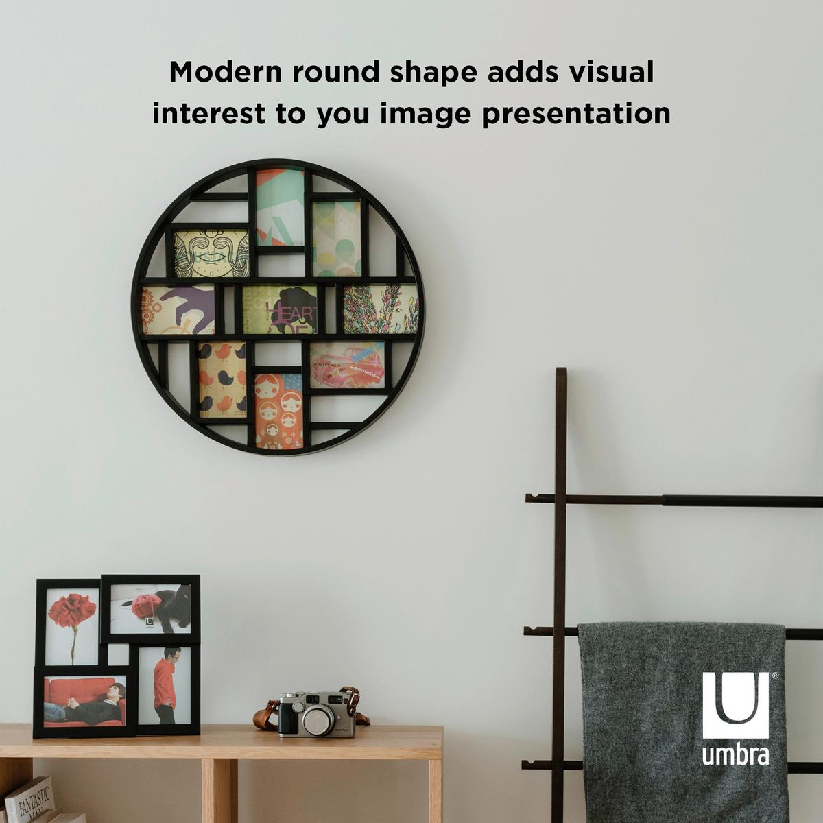 Collagen-Bilderrahmen Schwarz - Schwarz, Design, Kunststoff (55,6/4,6/55,6cm) - Umbra