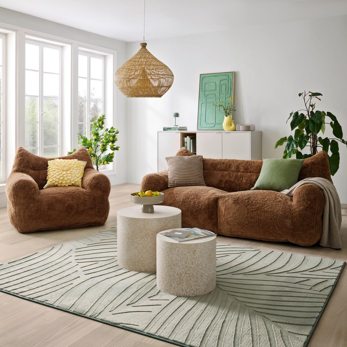 2-Sitzer-Sofa Leni Braun Kunstfell - Braun, MODERN, Textil (190/80/92cm) - Mömax