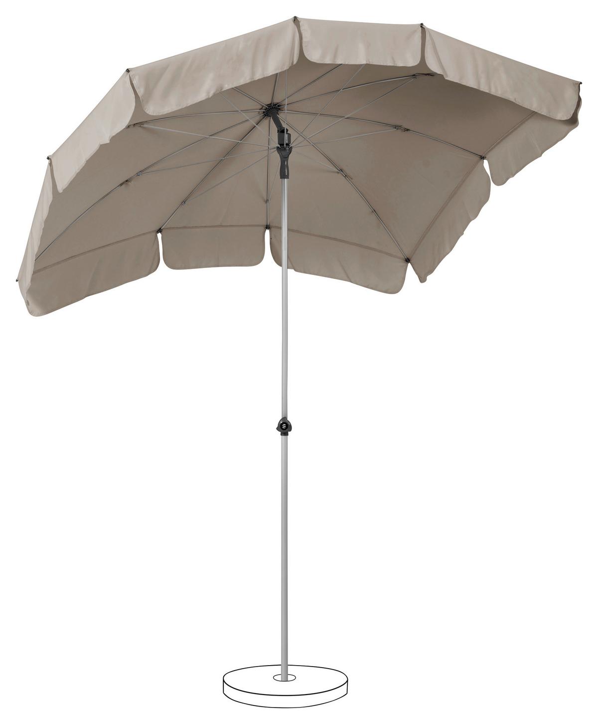 Sonnenschirm Siesta Taupe ca. 180x130cm - Taupe, Basics, Kunststoff/Metall (180/130cm) - Suncomfort by Glatz