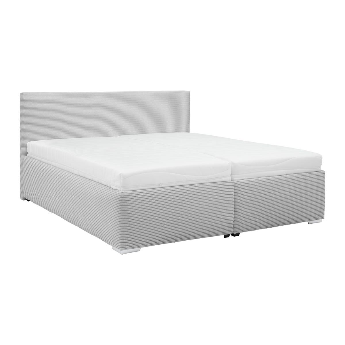 Tapecirani Krevet Lesia - bijela/siva, Konvencionalno, drvni materijal/tekstil (160/200cm) - Modern Living