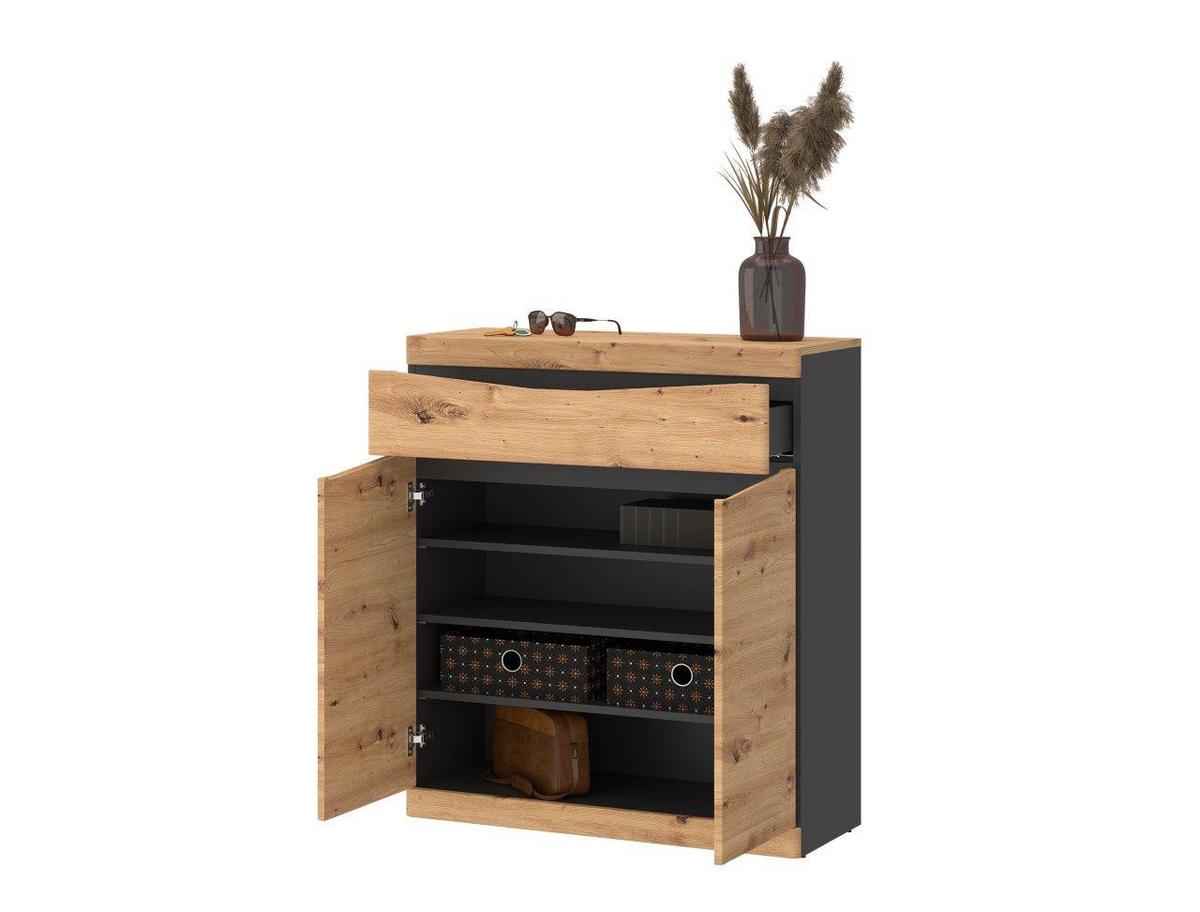 Ormarić Za Cipele Turino - boje hrasta, Moderno, drvni materijal/plastika (86/101,6/40cm) - Modern Living