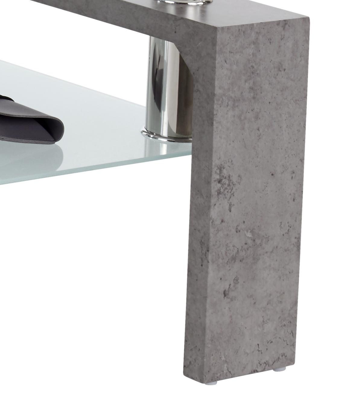 Klub Stočić Silvia - prozirna/bela, Moderno, staklo/pločasti materijal (100/45/60cm) - Modern Living