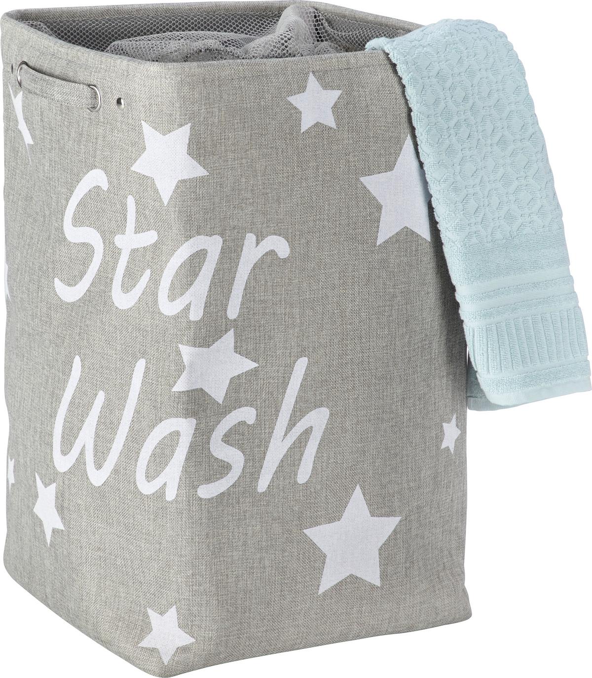 Wäschetonne Star Wash in Grau - Grau, Textil (36/56/36cm) - Mömax
