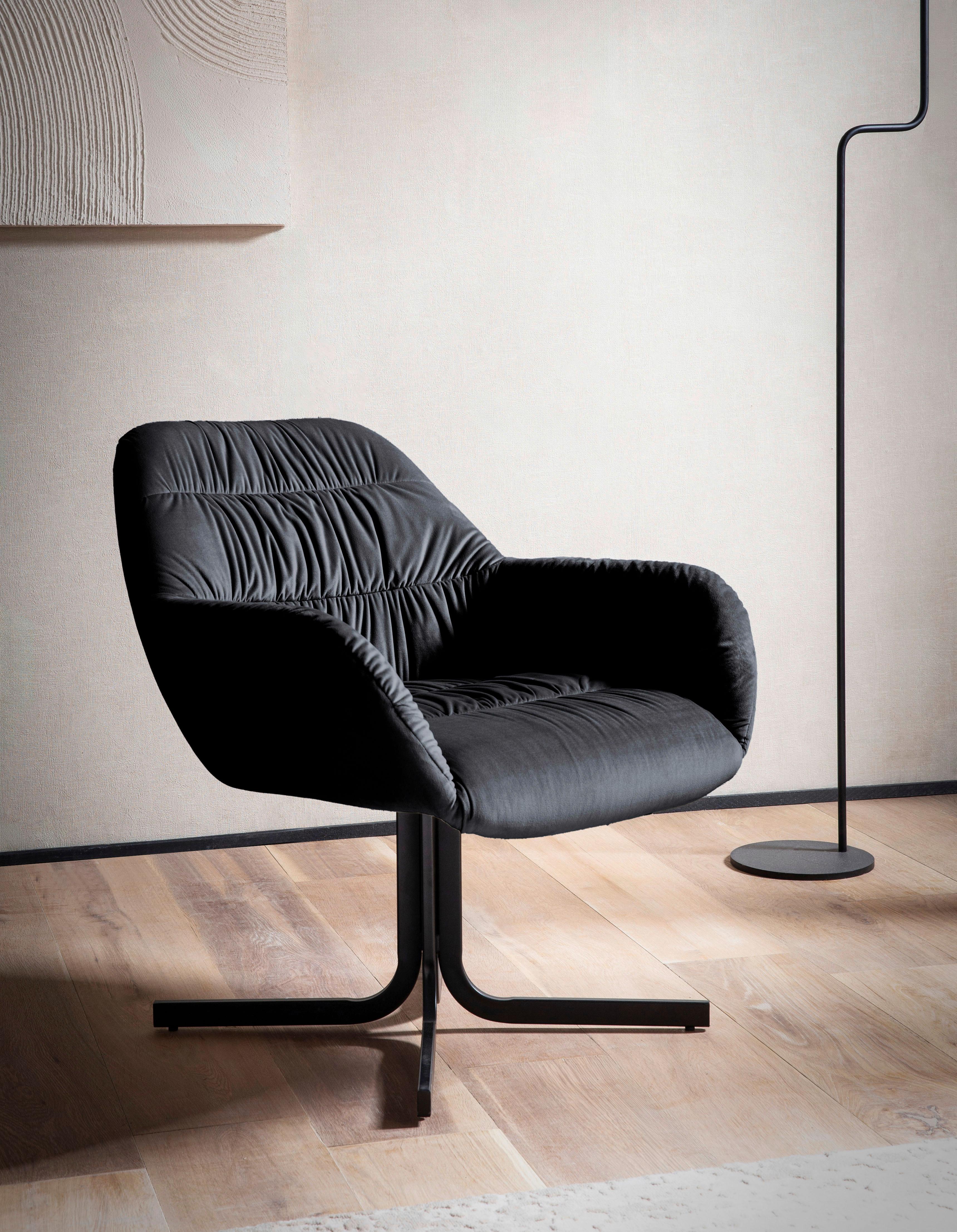 SESSEL WL6.953 - Schwarz, Design, Textil/Metall (64/74/68cm) - Livetastic