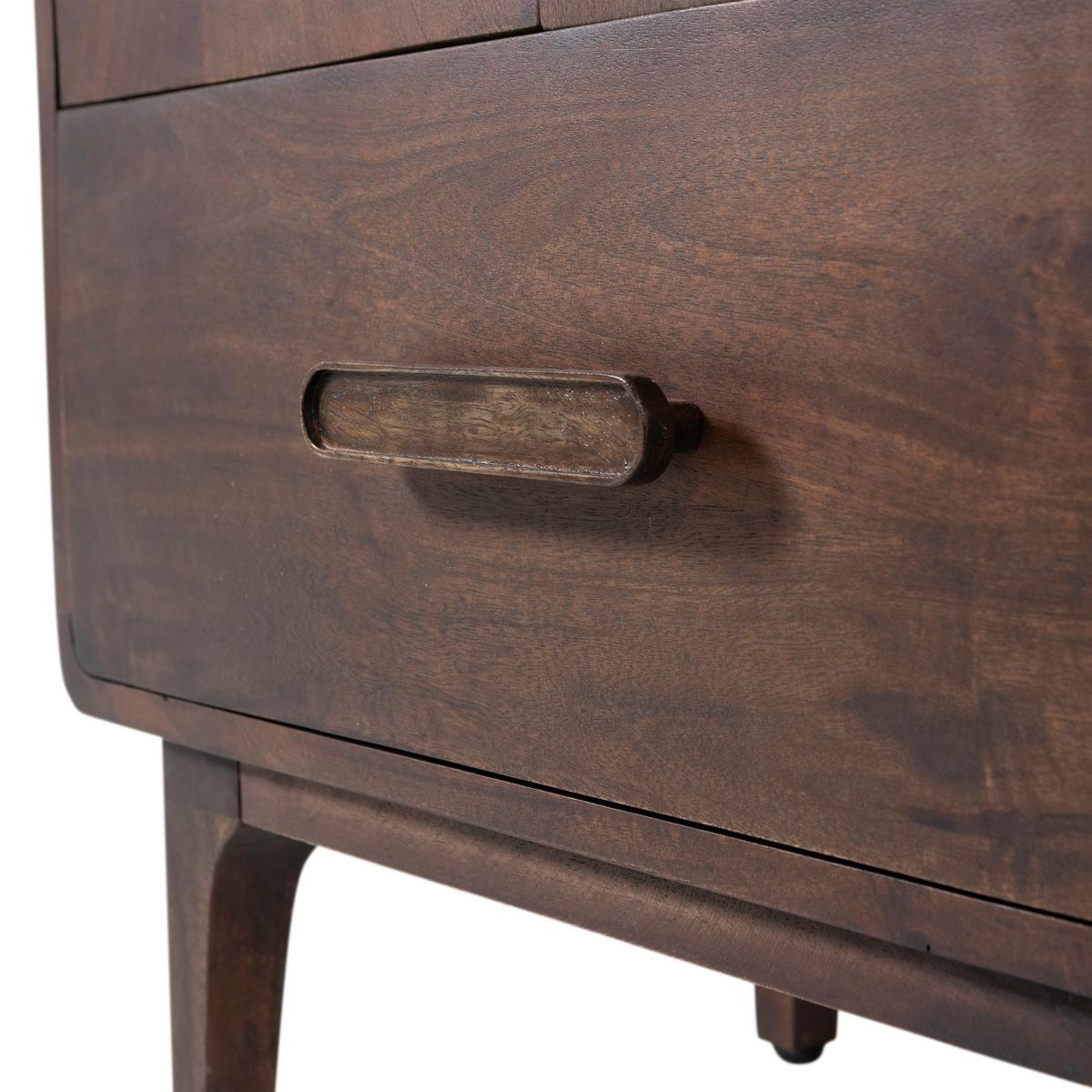 Kommode Liya Mangoholz - Dunkelbraun, Design, Holz (90/90/50cm) - Livetastic
