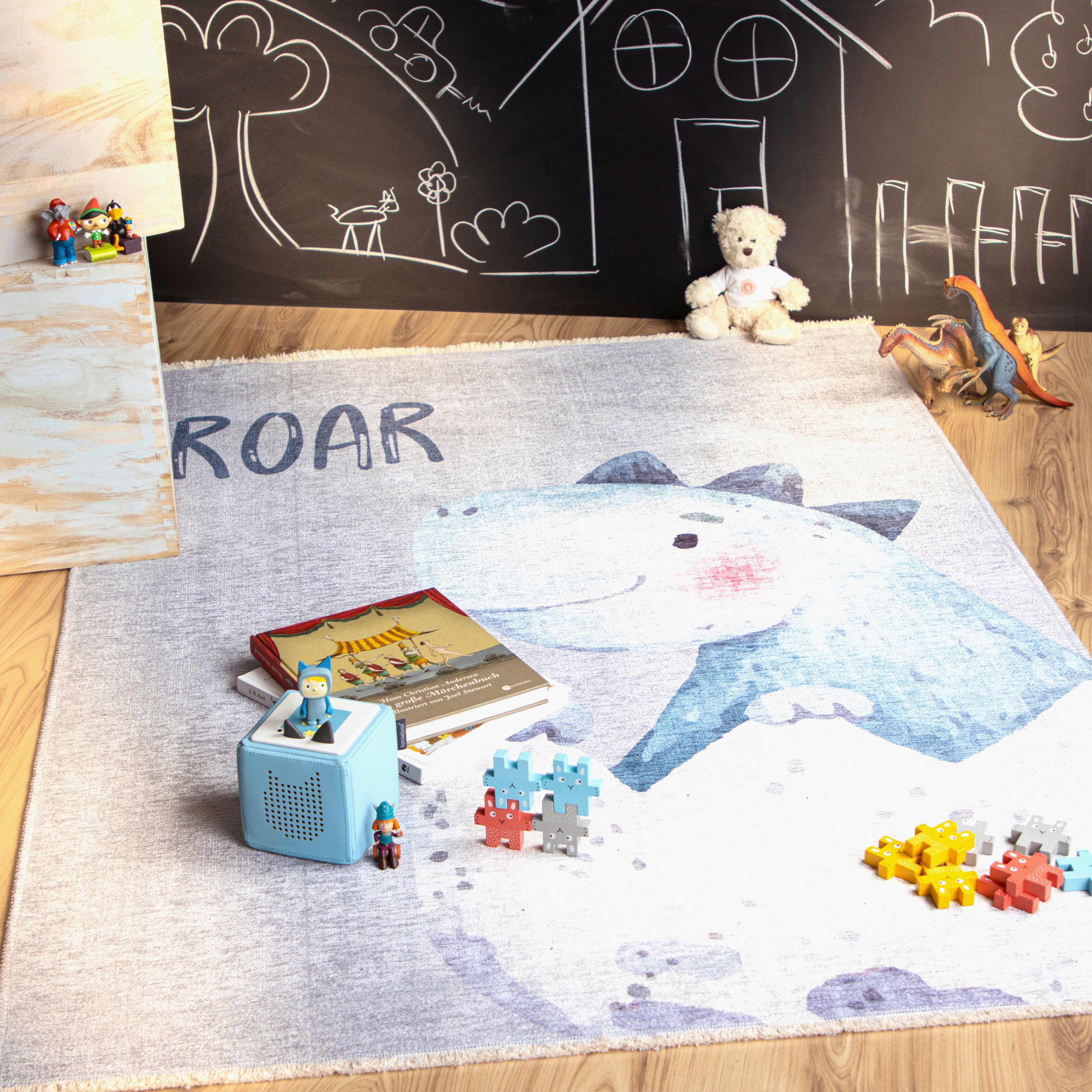 KINDERTEPPICH MY GRETA - Weiss/Pastellblau, Trend, Textil (115/170cm) - Ben'n'jen